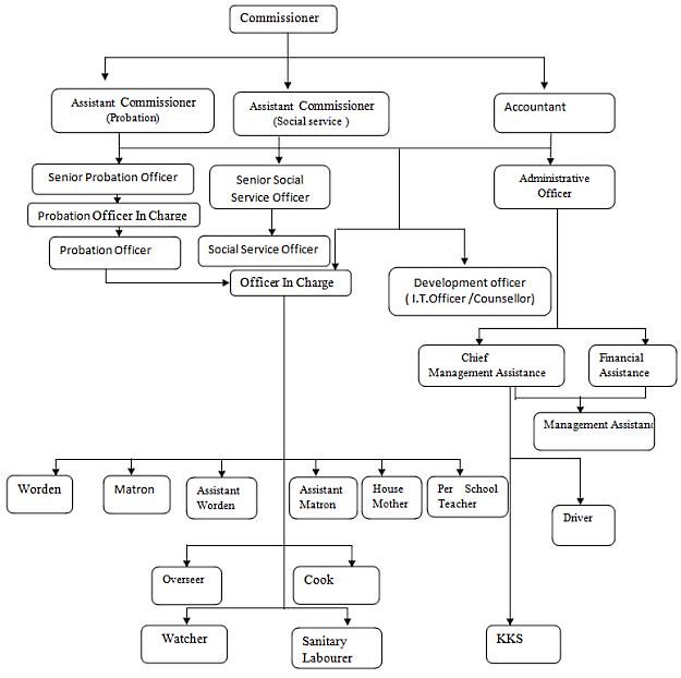 Department of Social Welfare, Probation and Child Care Services (Central Province) Organizational Structure